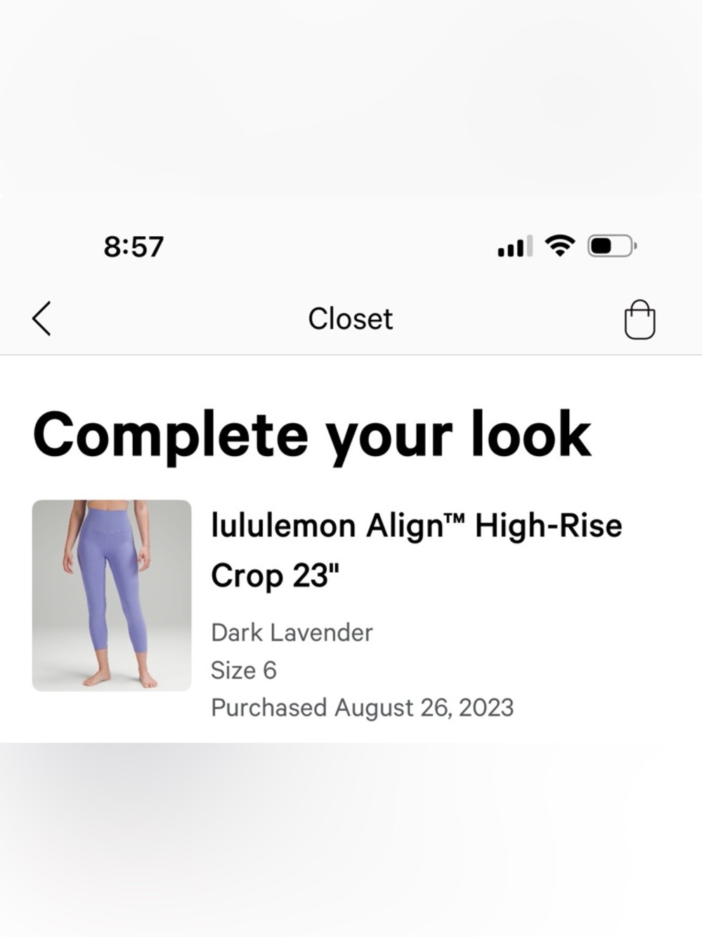 lululemon Align High-Rise Crop 23" in Lavender